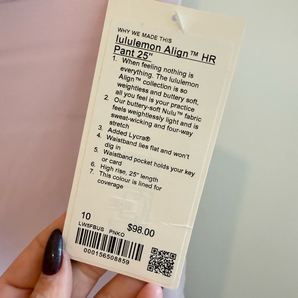Lululemon Align High-Rise Pant 25” Size 10 Pink Organza NWT - Picture 2 of 4